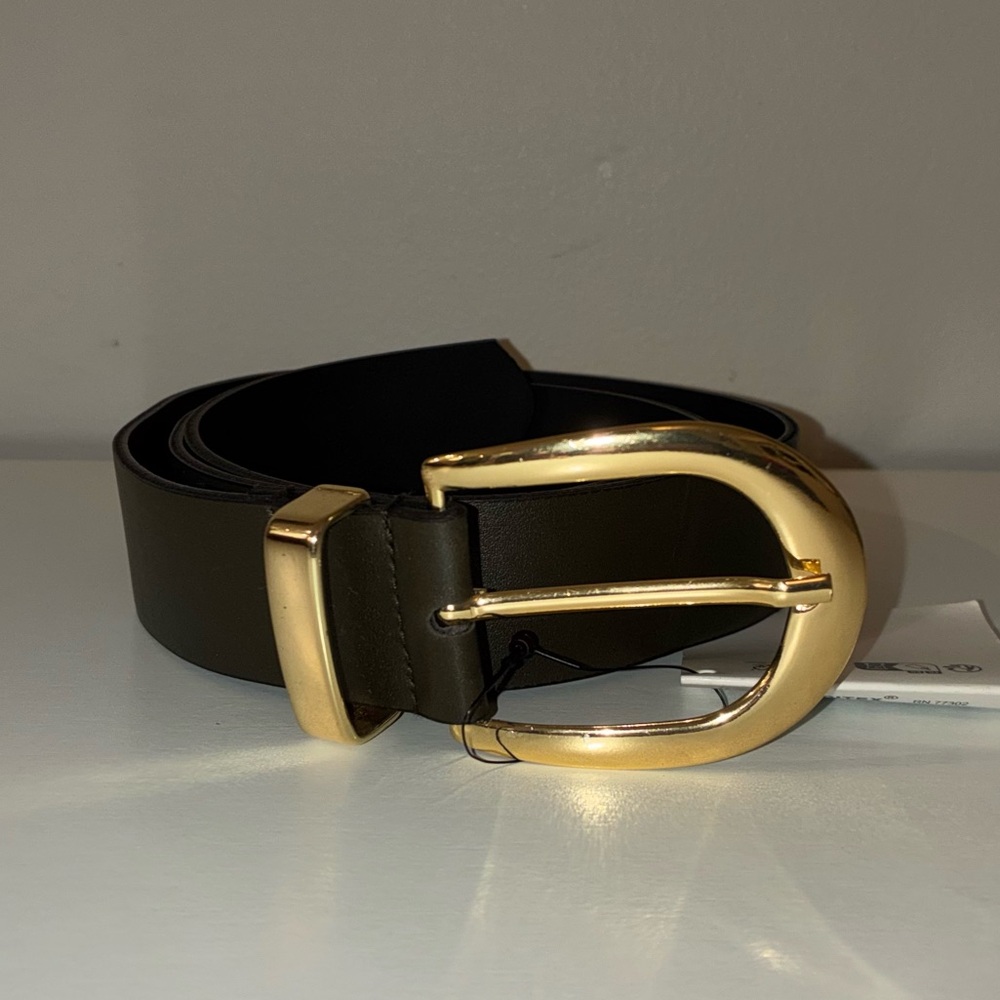 Zara Black Belt‎ with Gold Hardware NWT
